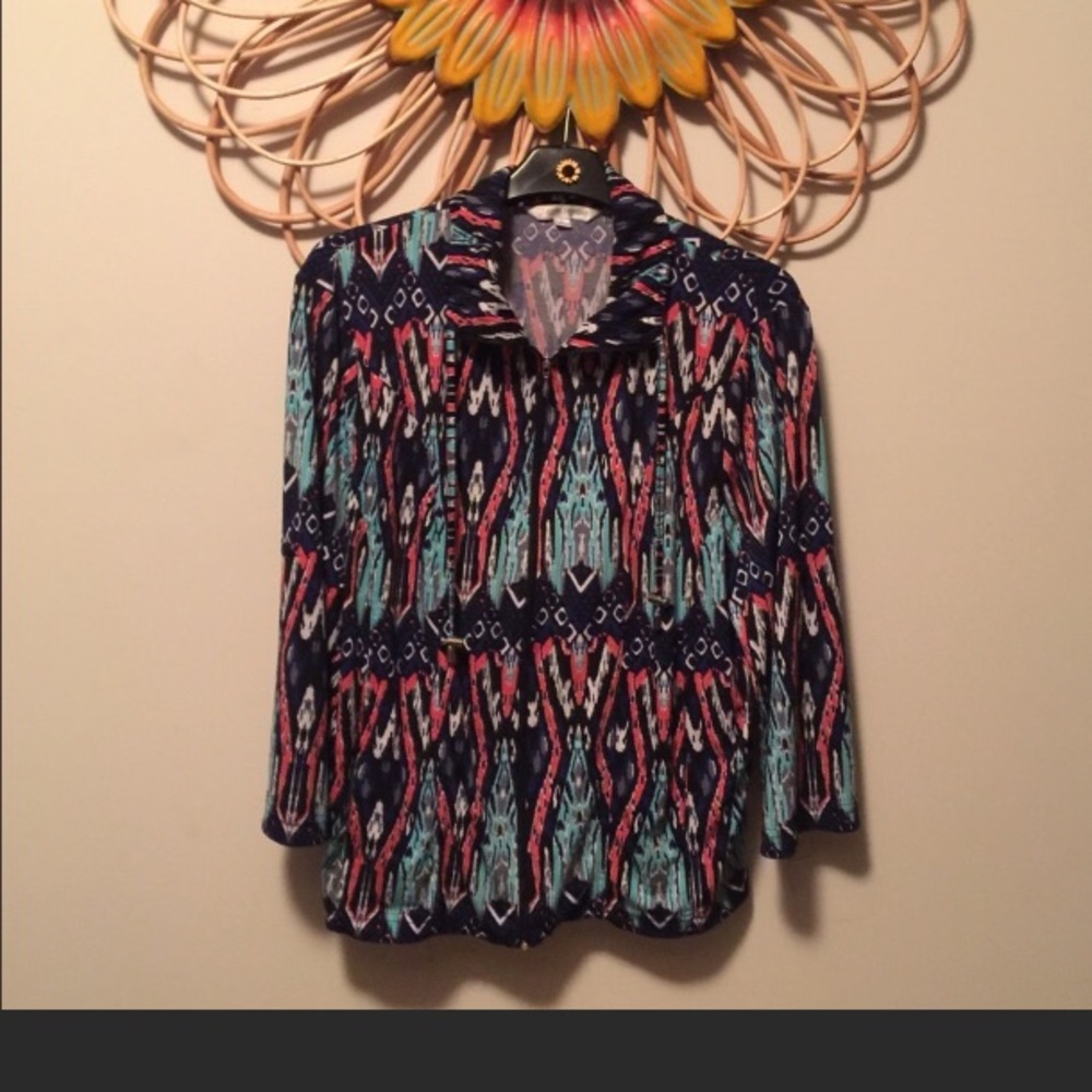 Avail 6_1_22 Erin Landon Jacket&Top Fun Pretty Zip Up! Like New!